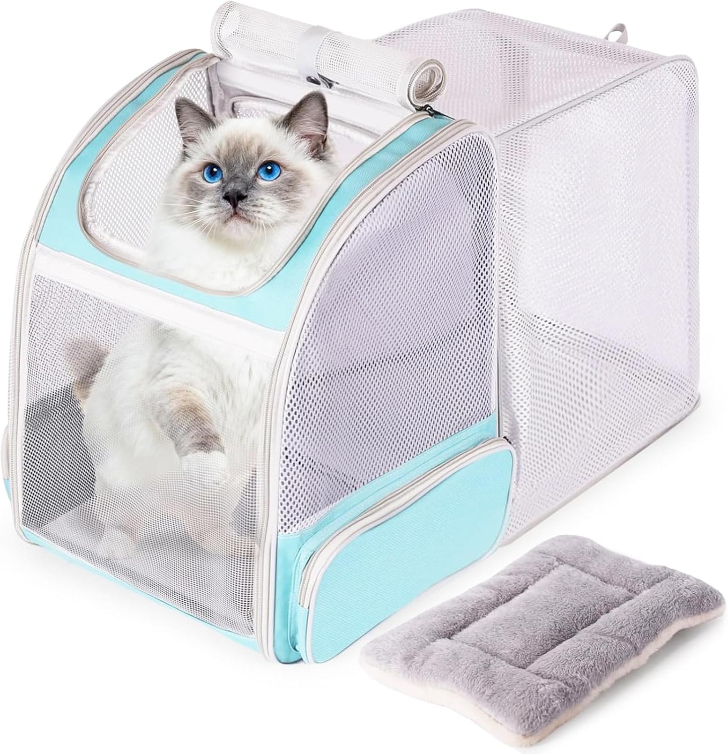 Expandable Cat Backpack Carrier, Fit up to 12 lbs, Space Capsule Astronaut Bubble Window Pet Backpack for Kitten, Bunny, Rabbit and Small Puppy Yellow