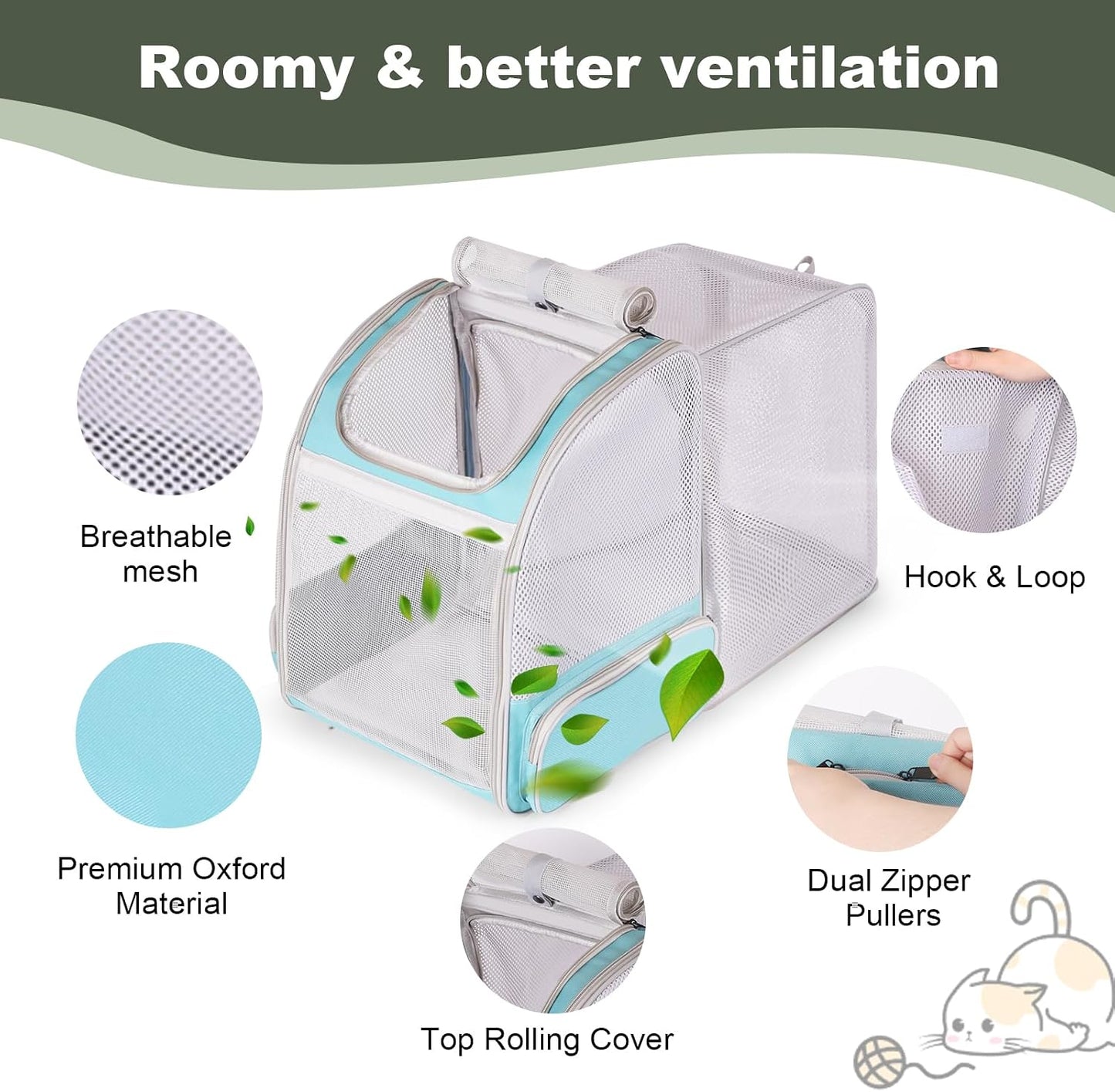 Expandable Cat Backpack Carrier, Fit up to 12 lbs, Space Capsule Astronaut Bubble Window Pet Backpack for Kitten, Bunny, Rabbit and Small Puppy Yellow