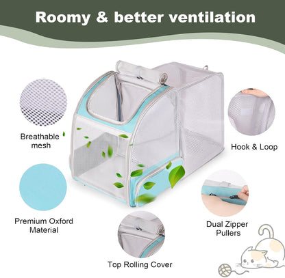 Expandable Cat Backpack Carrier, Fit up to 12 lbs, Space Capsule Astronaut Bubble Window Pet Backpack for Kitten, Bunny, Rabbit and Small Puppy Yellow