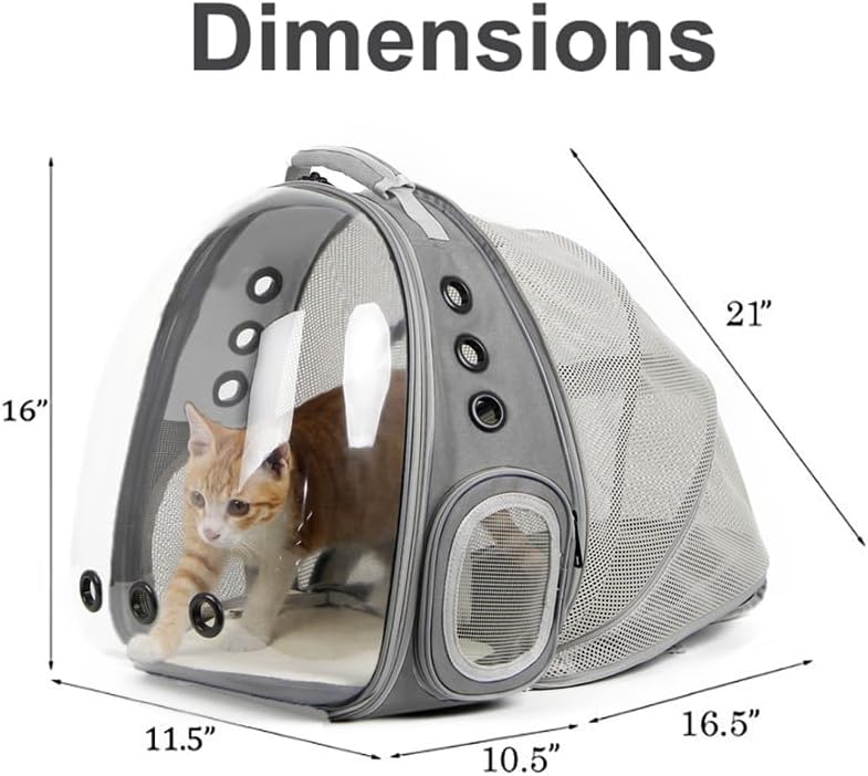 Expandable Cat Backpack Carrier, Fit up to 12 lbs, Space Capsule Astronaut Bubble Window Pet Backpack for Kitten, Bunny, Rabbit and Small Puppy Yellow