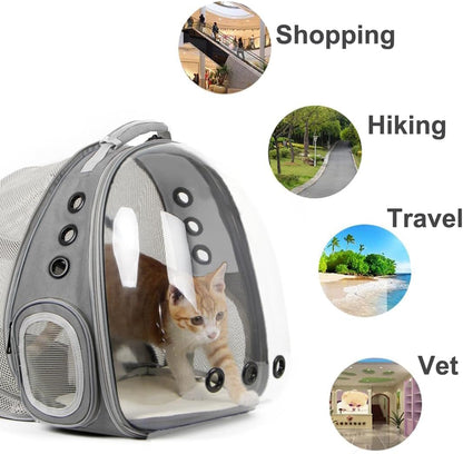 Expandable Cat Backpack Carrier, Fit up to 12 lbs, Space Capsule Astronaut Bubble Window Pet Backpack for Kitten, Bunny, Rabbit and Small Puppy Yellow