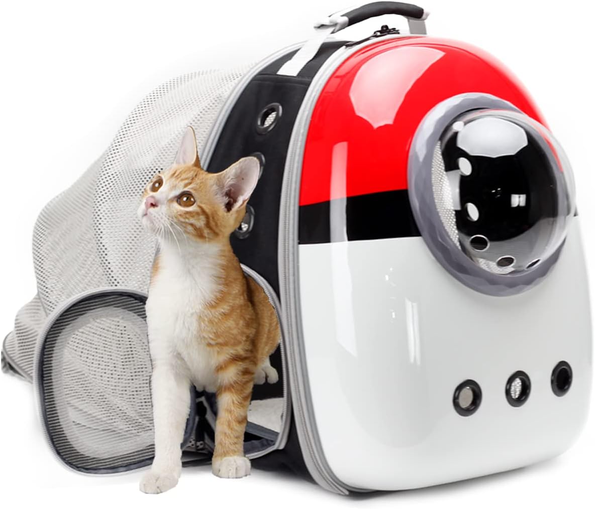 Expandable Cat Backpack Carrier, Fit up to 12 lbs, Space Capsule Astronaut Bubble Window Pet Backpack for Kitten, Bunny, Rabbit and Small Puppy Yellow