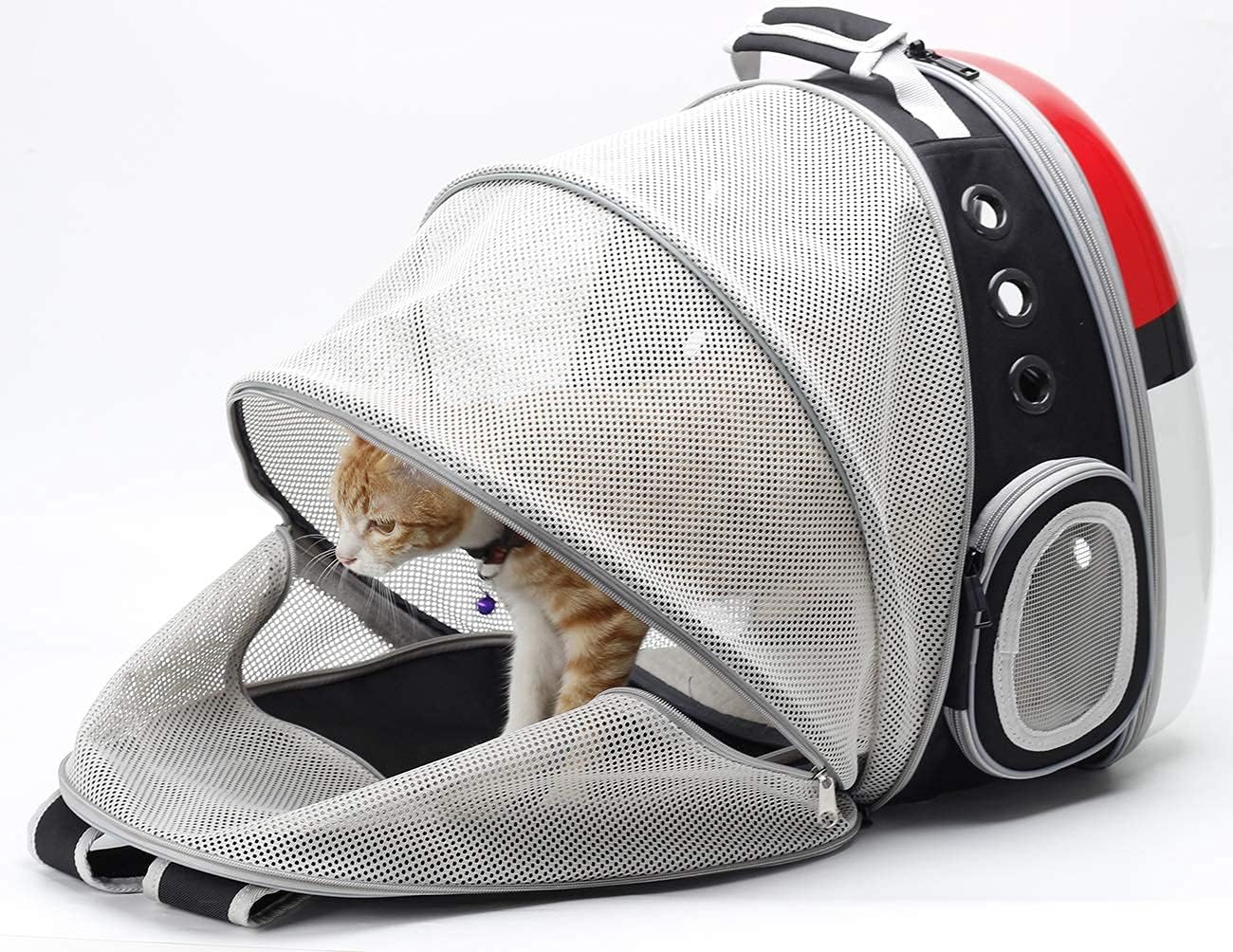 Expandable Cat Backpack Carrier, Fit up to 12 lbs, Space Capsule Astronaut Bubble Window Pet Backpack for Kitten, Bunny, Rabbit and Small Puppy Yellow