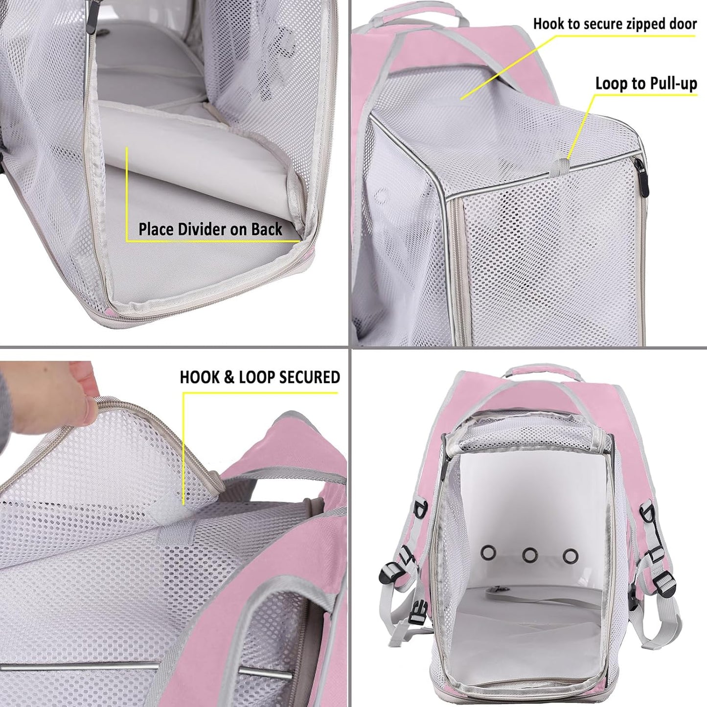 Expandable Cat Backpack Carrier, Fit up to 12 lbs, Space Capsule Astronaut Bubble Window Pet Backpack for Kitten, Bunny, Rabbit and Small Puppy Yellow