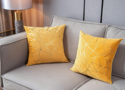 Throw Pillow Covers Velvet Decorative 2 Packs Ultra-Soft Cushion Case for,Christmas,Sofa,Bedroom,Car Living Room (Lemon Yellow, 20"X20")