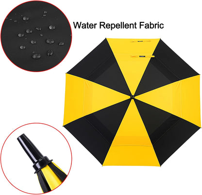 47/54/62/68/72 Inch Golf Umbrella Windproof Auto Open Large Umbrella | Oversized Stick Umbrella, Extra Large, Vented Double Canopy, Waterproof 210T Pongee Fabric, Fiberglass Frame, EVA Foam Handle