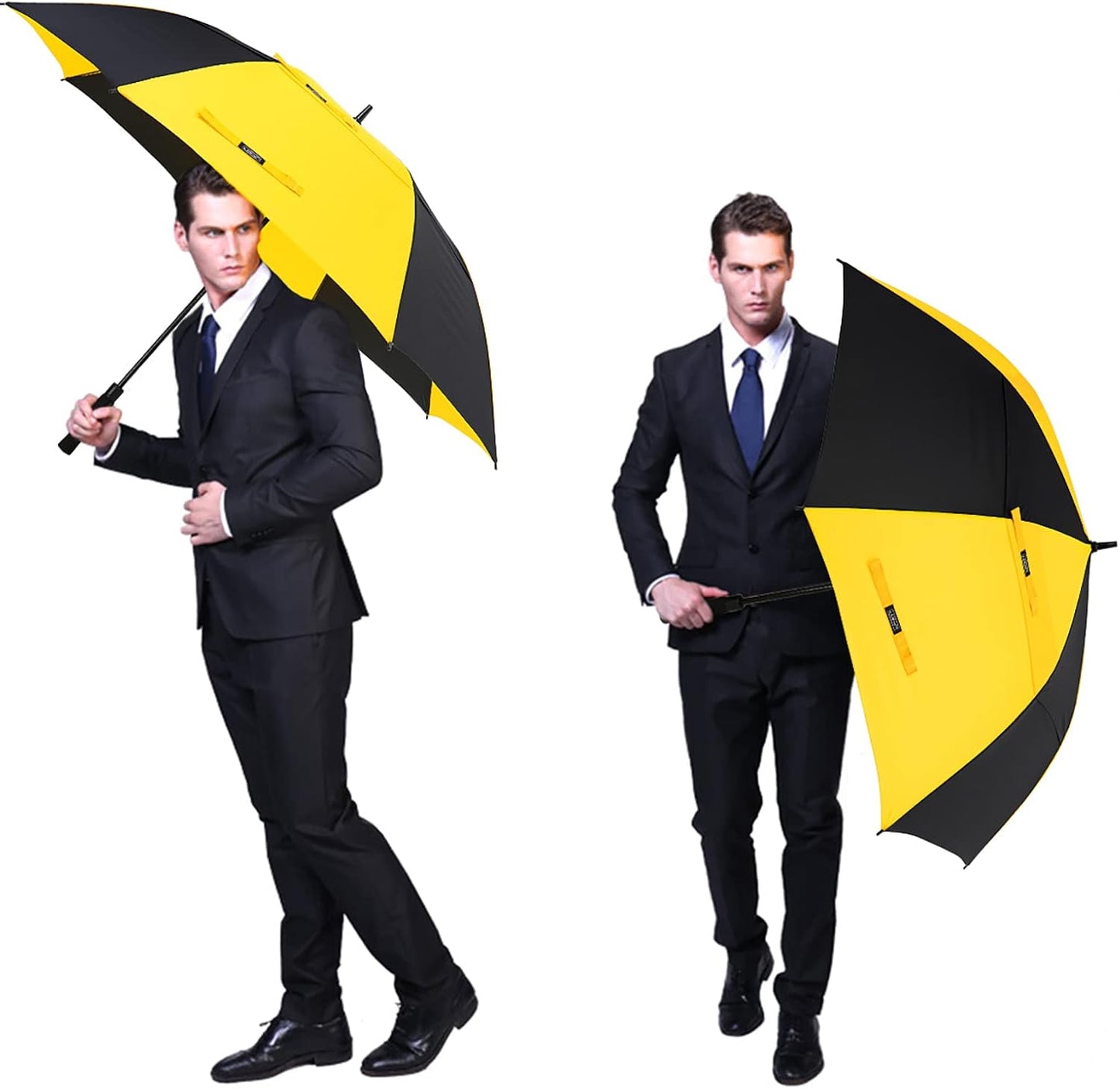47/54/62/68/72 Inch Golf Umbrella Windproof Auto Open Large Umbrella | Oversized Stick Umbrella, Extra Large, Vented Double Canopy, Waterproof 210T Pongee Fabric, Fiberglass Frame, EVA Foam Handle