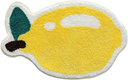Fruit Bath Mats Cute Bathroom Rugs, Particularly Absorbent, Very Soft, and Dry Fast that Fits for Kid's Room, Bathroom or Other Room, 19.7" x 31.5", One Lemon