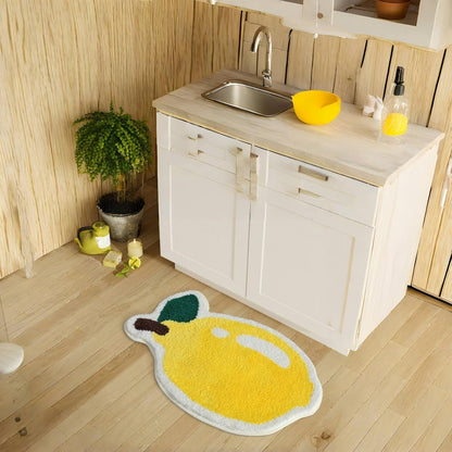 Fruit Bath Mats Cute Bathroom Rugs, Particularly Absorbent, Very Soft, and Dry Fast that Fits for Kid's Room, Bathroom or Other Room, 19.7" x 31.5", One Lemon