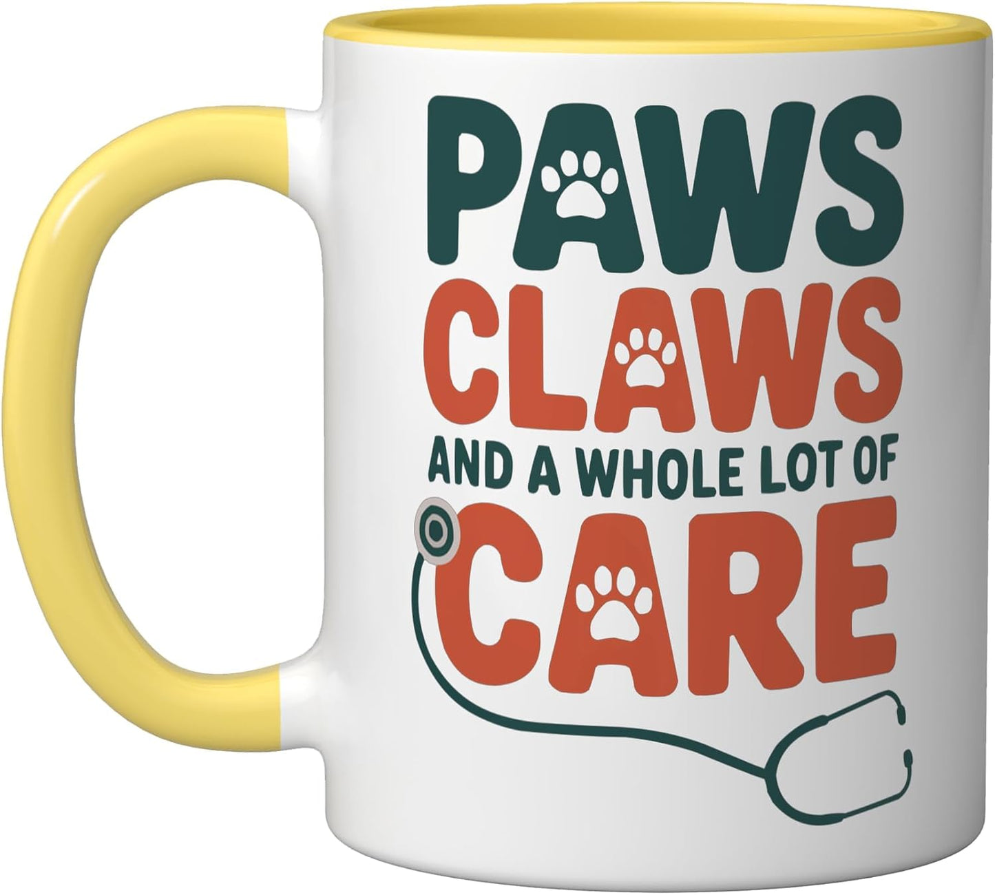 Veterinary Assistant Veterinarian Pet Animal Care Ceramic Mug, Yellow/White, 11oz
