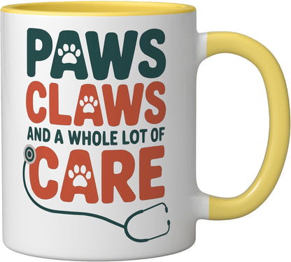Veterinary Assistant Veterinarian Pet Animal Care Ceramic Mug, Yellow/White, 11oz