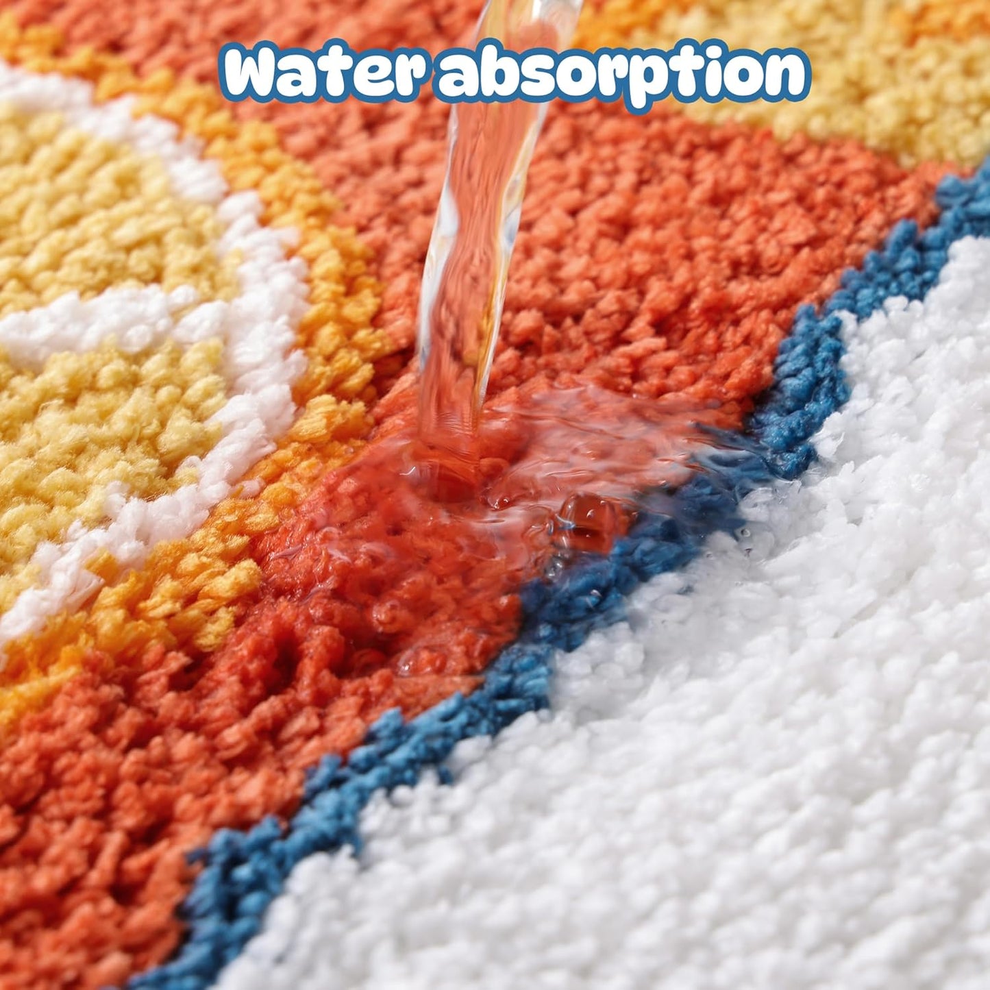 Sardine Can Bath Mat, Blue Bathroom Rugs for Bedroom, Soft Washable Rug Non Slip Cute Kitchen Bath Mats for Bathroom Funny Cartoon Fish and Lemon