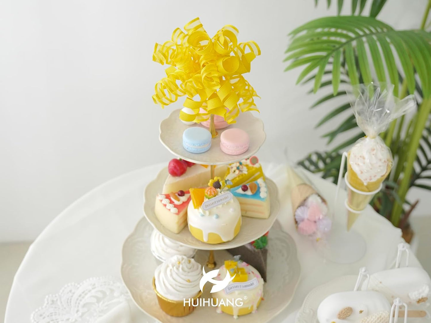 Yellow Present Bows Gift Wrap Accessory Curly Ribbon Gift Bows 5 inch x 8 Counts Stick On Bows for Gift Wrapping, Paper Bag, Birthday Party Favors, Bridal Shower Wedding Decoration