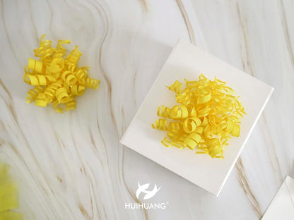 Yellow Present Bows Gift Wrap Accessory Curly Ribbon Gift Bows 5 inch x 8 Counts Stick On Bows for Gift Wrapping, Paper Bag, Birthday Party Favors, Bridal Shower Wedding Decoration