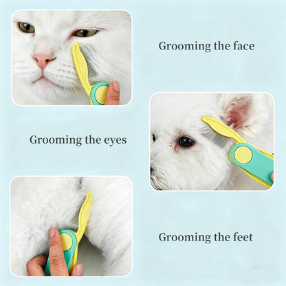 Foldable Dual-Head Tear Stain Remover Eye Comb for Small Dogs (Yellow) | Fit Yorkie, Shih Tzu, Maltese, Poodle, Cockapoo, Cats, Hamsters, Puppy Essentials, Flea Brush