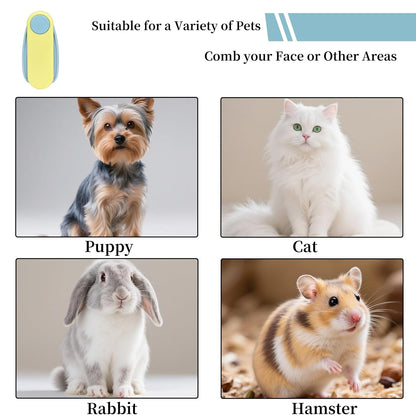 Foldable Dual-Head Tear Stain Remover Eye Comb for Small Dogs (Yellow) | Fit Yorkie, Shih Tzu, Maltese, Poodle, Cockapoo, Cats, Hamsters, Puppy Essentials, Flea Brush