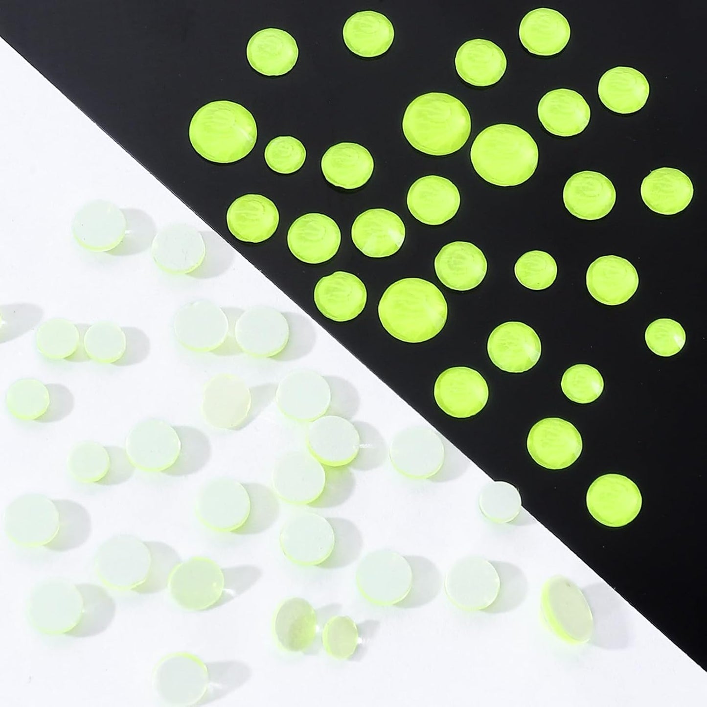 Neon Yellow Flatback Rhinestones, Glass Rhinestones for Nail Art and Craft, Glue Fix, Loose Crystal Gemstones(Neon Yellow, SS16, 1440pcs, 3.8-4.0mm)