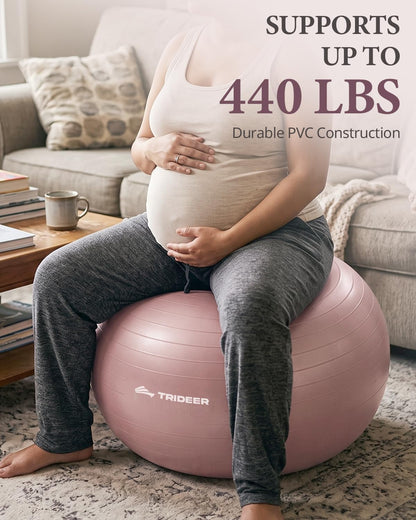 Exercise Ball, Stability Yoga Ball for Physical Therapy, Active Sitting, Pregnancy & Birth Labor Prep, Core Strength, Balance Training, Posture Improvement and Daily Stretching, 55/65/75cm