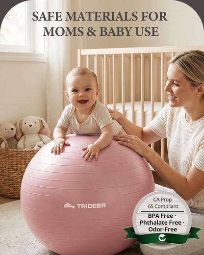 Exercise Ball, Stability Yoga Ball for Physical Therapy, Active Sitting, Pregnancy & Birth Labor Prep, Core Strength, Balance Training, Posture Improvement and Daily Stretching, 55/65/75cm