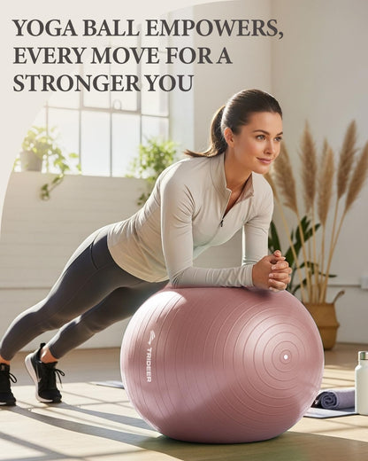 Exercise Ball, Stability Yoga Ball for Physical Therapy, Active Sitting, Pregnancy & Birth Labor Prep, Core Strength, Balance Training, Posture Improvement and Daily Stretching, 55/65/75cm