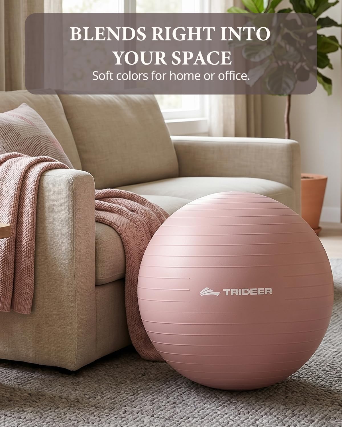 Exercise Ball, Stability Yoga Ball for Physical Therapy, Active Sitting, Pregnancy & Birth Labor Prep, Core Strength, Balance Training, Posture Improvement and Daily Stretching, 55/65/75cm