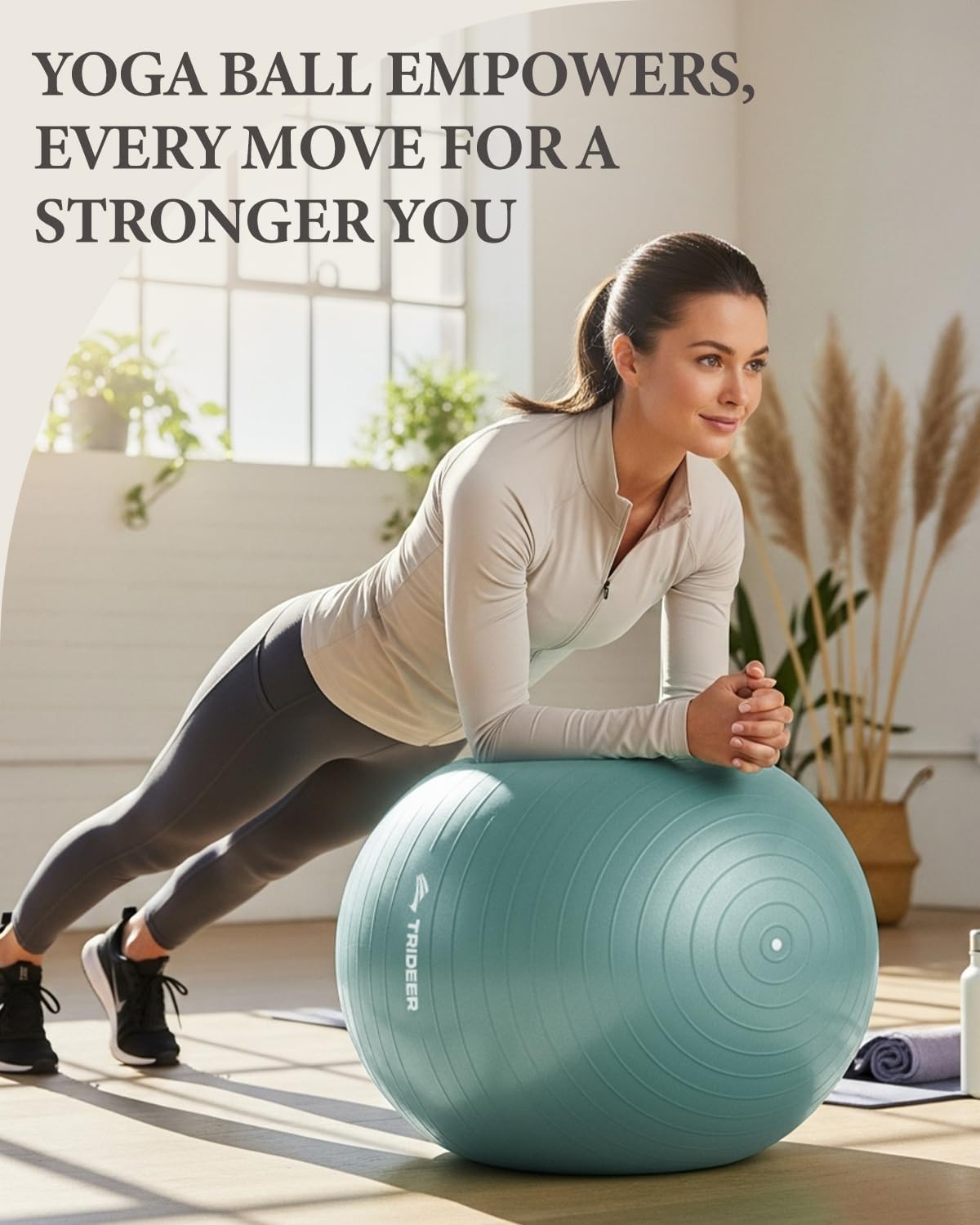 Exercise Ball, Stability Yoga Ball for Physical Therapy, Active Sitting, Pregnancy & Birth Labor Prep, Core Strength, Balance Training, Posture Improvement and Daily Stretching, 55/65/75cm