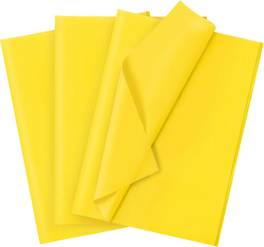120 Sheets 20"X14" Yellow Tissue Paper for Gift Bags Wrapping, Art Tissue Paper Bulk for Weddings Birthday Party Crafts Decoration