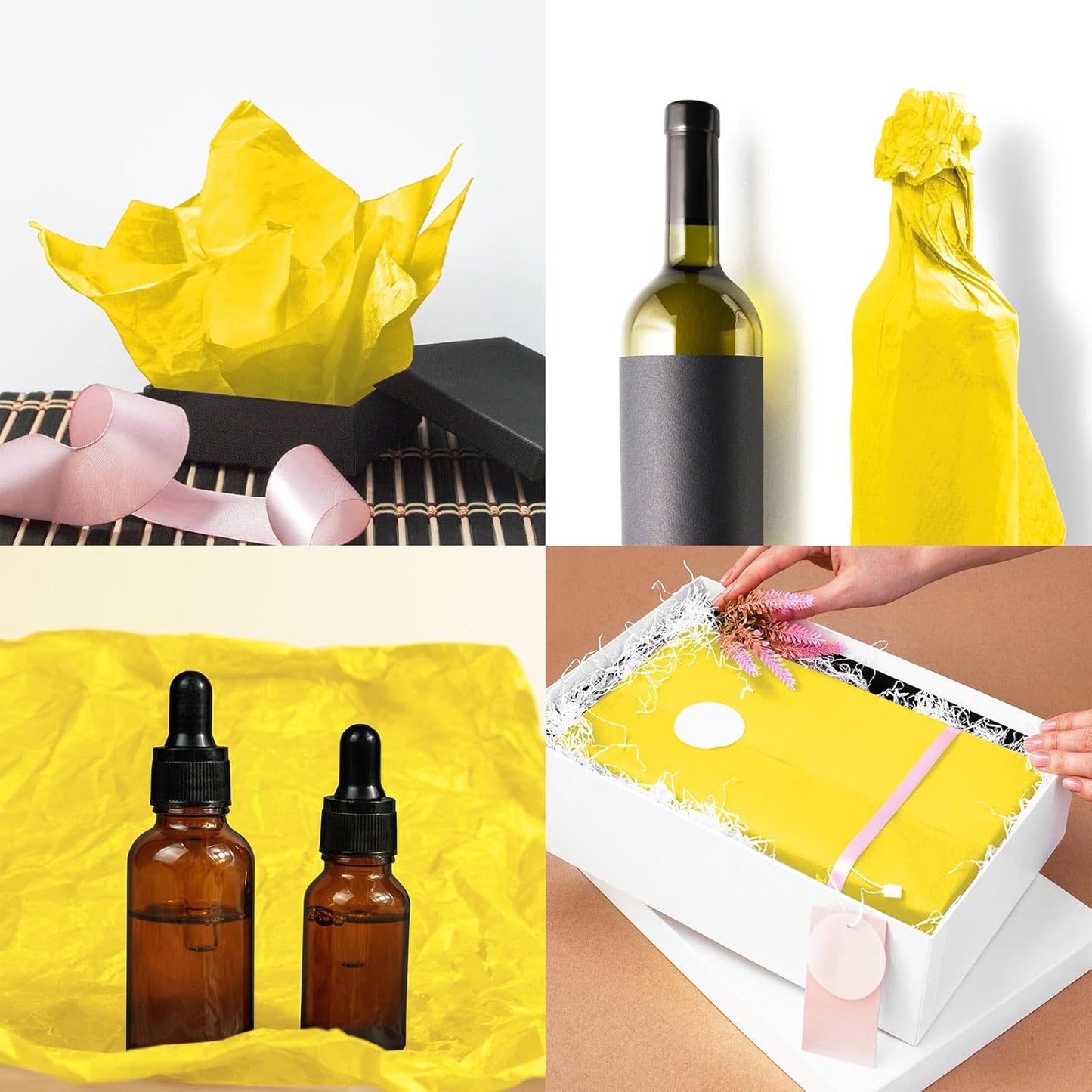 120 Sheets 20"X14" Yellow Tissue Paper for Gift Bags Wrapping, Art Tissue Paper Bulk for Weddings Birthday Party Crafts Decoration