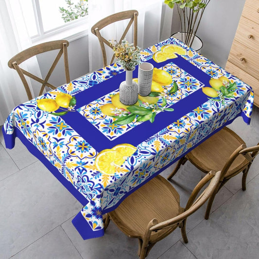 Lemon Rectangle Tablecloth Washable Table Cloth 60x90 Inch Table Cover Waterproof for Decoration Kitchen Dining Room
