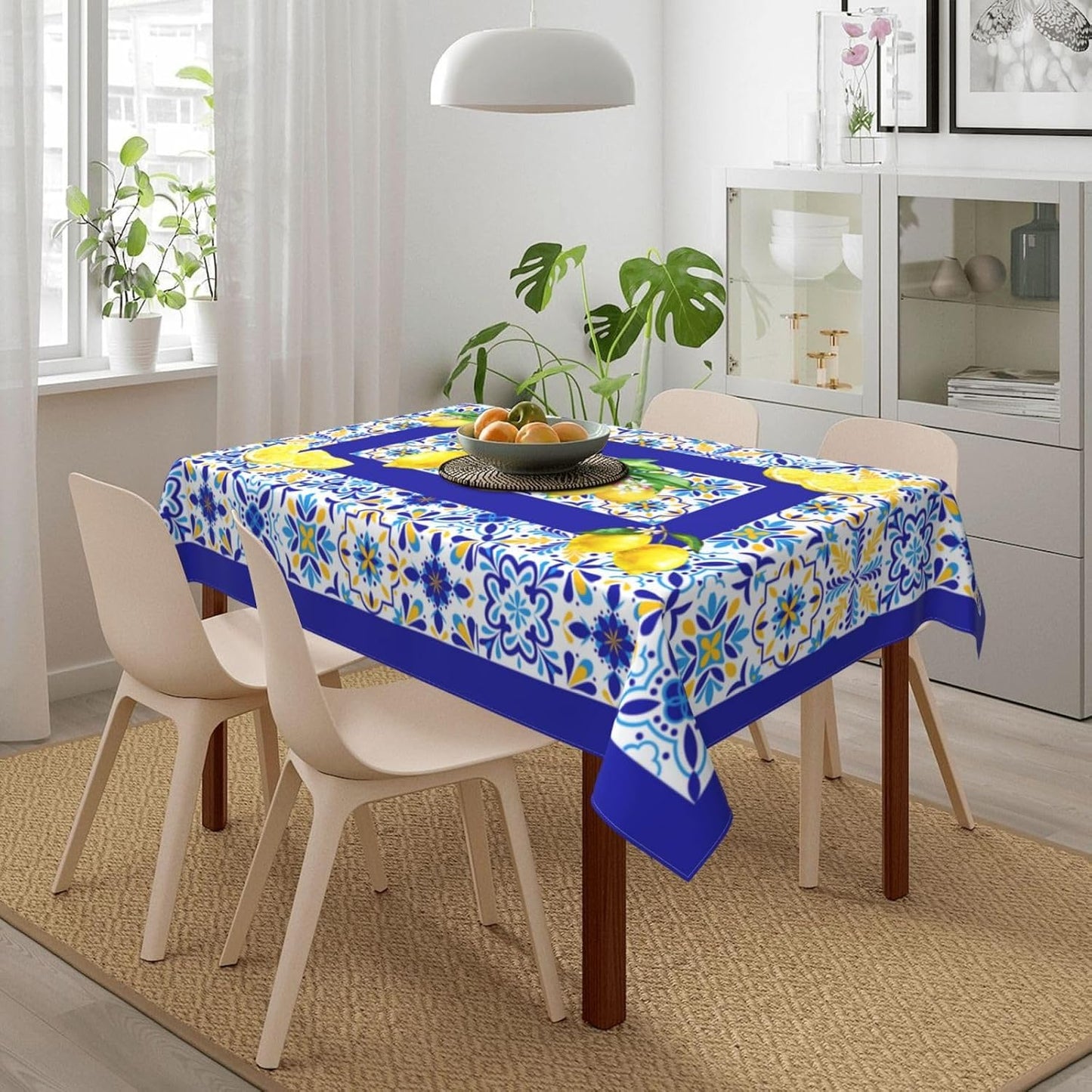 Lemon Rectangle Tablecloth Washable Table Cloth 60x90 Inch Table Cover Waterproof for Decoration Kitchen Dining Room