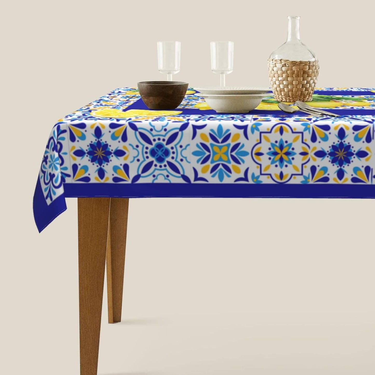 Lemon Rectangle Tablecloth Washable Table Cloth 60x90 Inch Table Cover Waterproof for Decoration Kitchen Dining Room