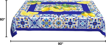 Lemon Rectangle Tablecloth Washable Table Cloth 60x90 Inch Table Cover Waterproof for Decoration Kitchen Dining Room