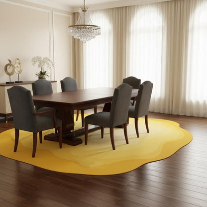 Modern Ombre Texture Lemon Yellow Area Rug 3x5 Easy Clean Non Skid Faux Wool Irregular Shape Rug for Living Room Diningroom Bedroom Hallway Laundryroom Home Office Classroom Minimalist Rugs