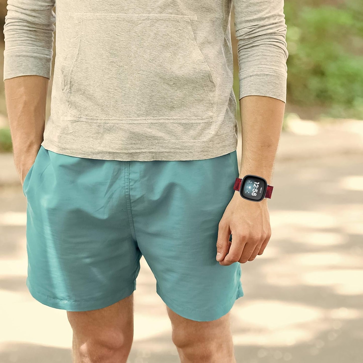 Canvas Quick Release Band Strap Compatible with Fitbit Sense 2/Sense/Versa 4/Versa 3 Band for Women Men Lightweight Fabric Replacement Woven Bracelet Wristband for Versa 4 Smartwatch