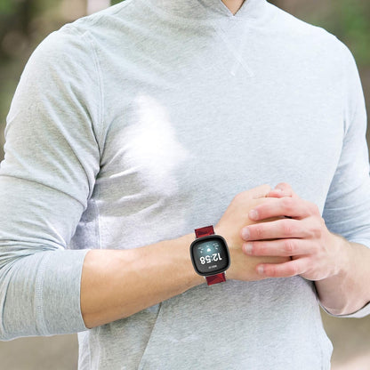 Canvas Quick Release Band Strap Compatible with Fitbit Sense 2/Sense/Versa 4/Versa 3 Band for Women Men Lightweight Fabric Replacement Woven Bracelet Wristband for Versa 4 Smartwatch