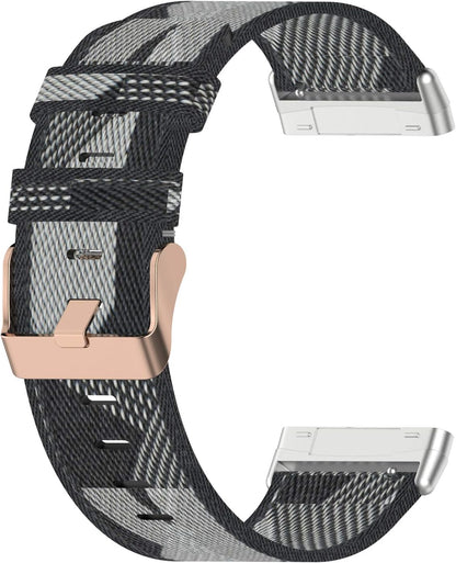 Canvas Quick Release Band Strap Compatible with Fitbit Sense 2/Sense/Versa 4/Versa 3 Band for Women Men Lightweight Fabric Replacement Woven Bracelet Wristband for Versa 4 Smartwatch