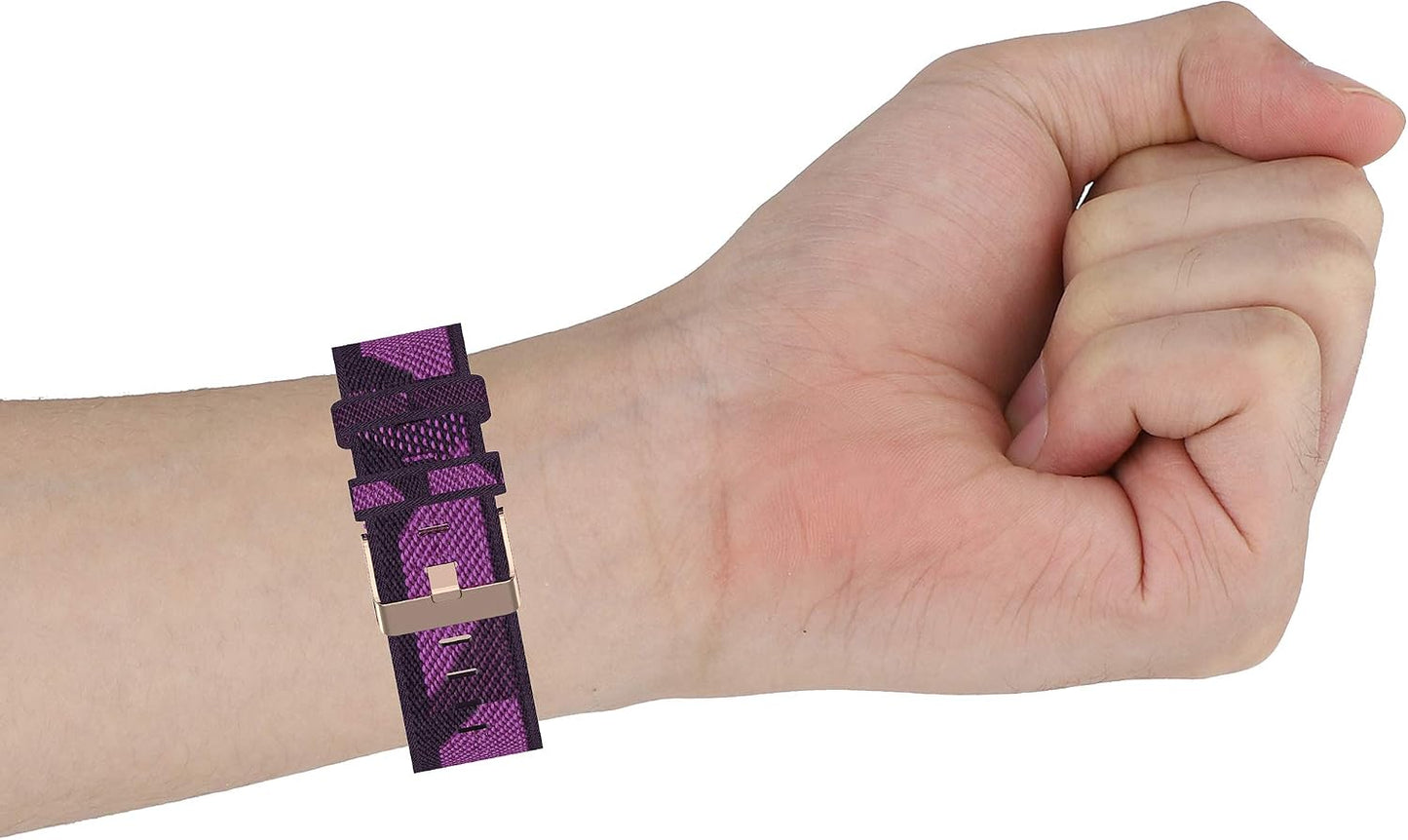 Canvas Quick Release Band Strap Compatible with Fitbit Sense 2/Sense/Versa 4/Versa 3 Band for Women Men Lightweight Fabric Replacement Woven Bracelet Wristband for Versa 4 Smartwatch