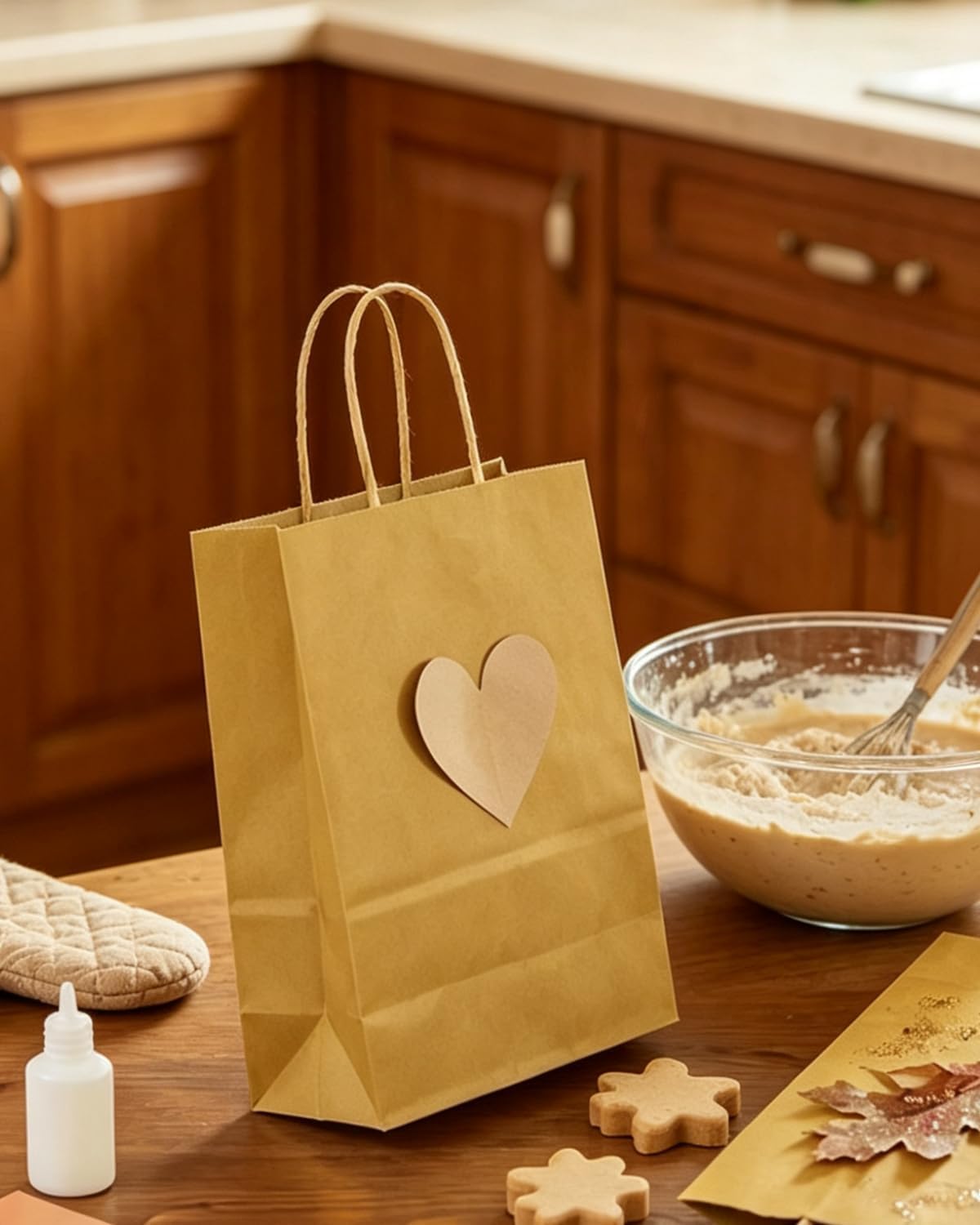 Mustard Yellow Gift Bag with Handles Bulk 24Pcs Paper Bags -8.3"x6"x3. 15" Party Favor Bags - Solid Color