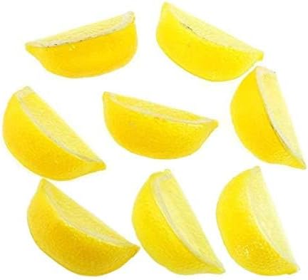 14pcs Fake Fruit Home House Kitchen Party Decoration Faux Fruit Props(Simulation Yellow Lemon Blocks)