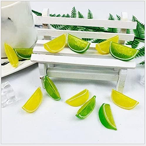14pcs Fake Fruit Home House Kitchen Party Decoration Faux Fruit Props(Simulation Yellow Lemon Blocks)