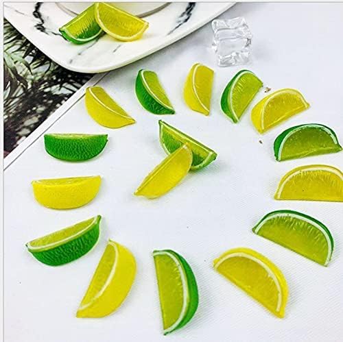 14pcs Fake Fruit Home House Kitchen Party Decoration Faux Fruit Props(Simulation Yellow Lemon Blocks)