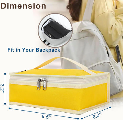 Small Insulated Lunch box Portable Soft Bag Mini Cooler Thermal Meal Tote Kit with Handle for Work & School, Bright Yellow