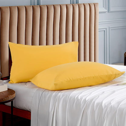 Ultra Soft Brushed Microfiber Standard Size 20"x30" Pillowcases Pair Set of 2 with Envelope Closure (Spicy Mustard, 20"x30" Standard)
