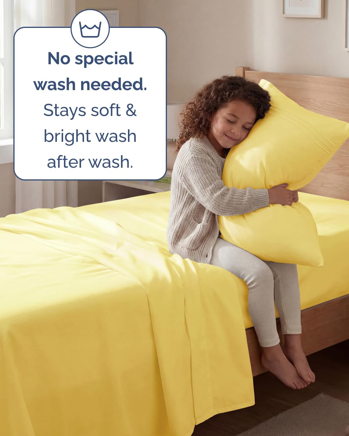 Twin Size 3 Piece Sheet Set - Comfy Breathable & Cooling Sheets - Hotel Luxury Bed Sheets for Women & Men - Deep Pockets, Easy-Fit, Extra Soft and Wrinkle Free Sheets - Yellow Oeko-Tex Bed Sheet Set