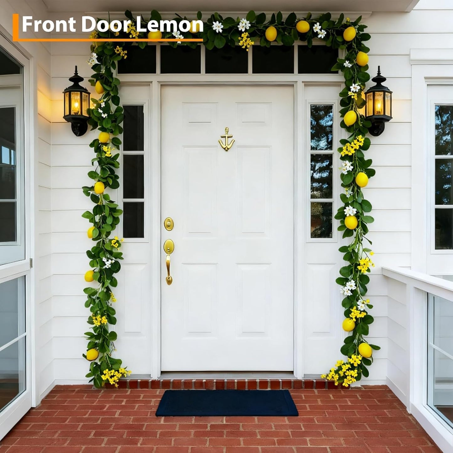 3 Pcs 6.56 ft Artificial Lemon Garland, Spring Summer Greenery Vines Garland with Lemons, Flowers & Green Leaves, Decorative Fake Fruit Vines for Wedding Wall Mantle Table Home Party Decor