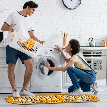 20" x 59" Oval Laundry Room Rug - Non-Slip Mat for Laundry & Mudroom - Durable, Stain-Resistant, and Easy to Clean Perfect for High-Traffic Areas - Runner Rug for Entryway Bathroom, Yellow