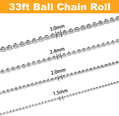 33ft Gold Chain for Jewelry Making Non-Tarnish 18K Gold Plated Stainless Steel Jewelry Chain for Jewelry Making Findings Supplies for Valentines Day Necklaces Earrings Bracelets DIY Crafts - 2mm Links