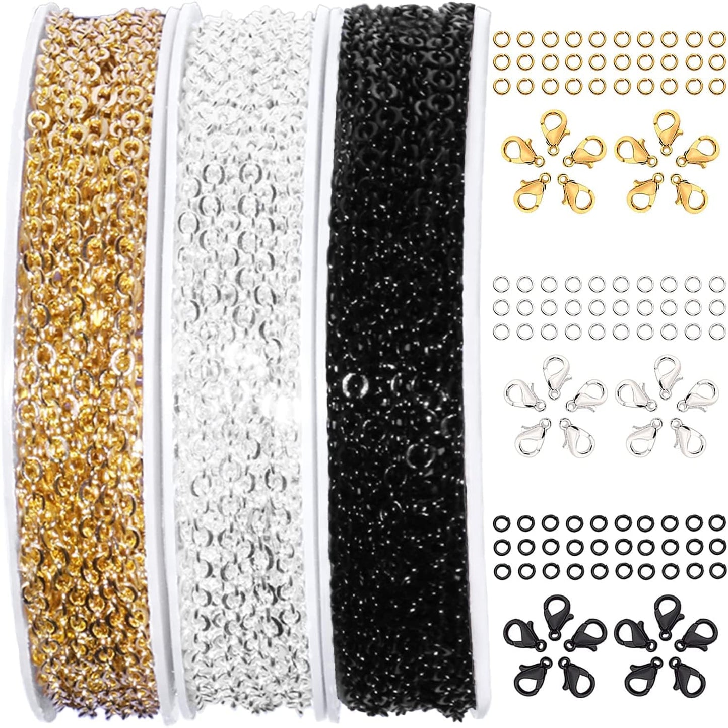33ft Gold Chain for Jewelry Making Non-Tarnish 18K Gold Plated Stainless Steel Jewelry Chain for Jewelry Making Findings Supplies for Valentines Day Necklaces Earrings Bracelets DIY Crafts - 2mm Links