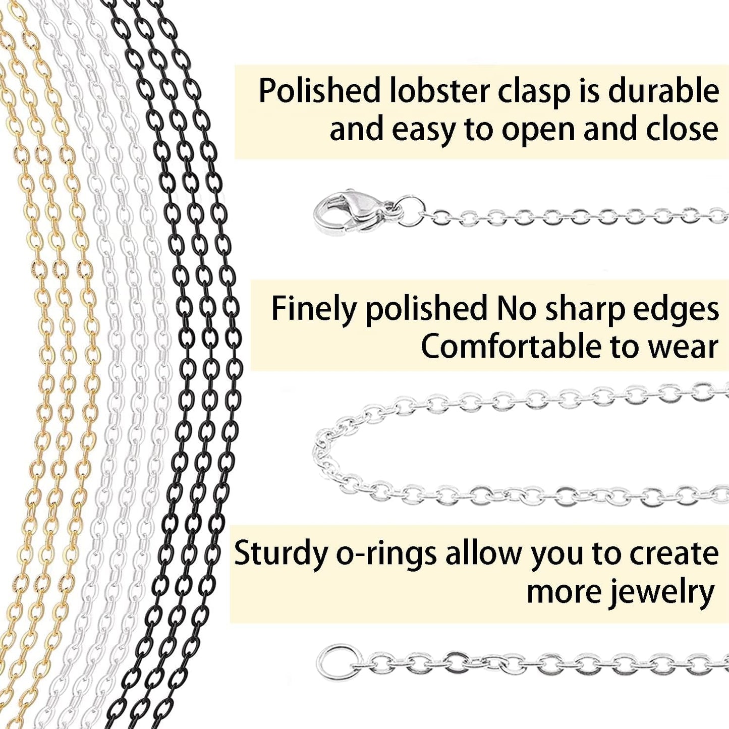 33ft Gold Chain for Jewelry Making Non-Tarnish 18K Gold Plated Stainless Steel Jewelry Chain for Jewelry Making Findings Supplies for Valentines Day Necklaces Earrings Bracelets DIY Crafts - 2mm Links
