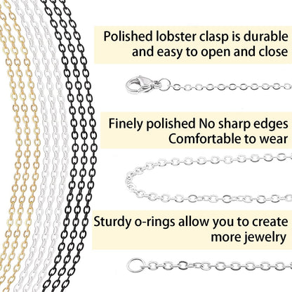 33ft Gold Chain for Jewelry Making Non-Tarnish 18K Gold Plated Stainless Steel Jewelry Chain for Jewelry Making Findings Supplies for Valentines Day Necklaces Earrings Bracelets DIY Crafts - 2mm Links